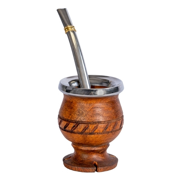 Mate algarrobo modelo trébol con bombilla - Imagen 4