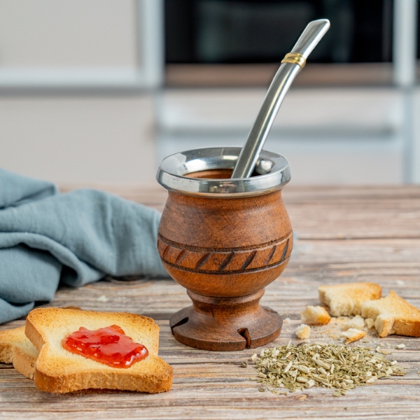 Mate algarrobo modelo trébol con bombilla - Imagen 2
