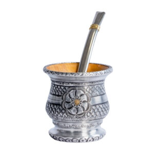Mate aluminio mediano copa con bombilla