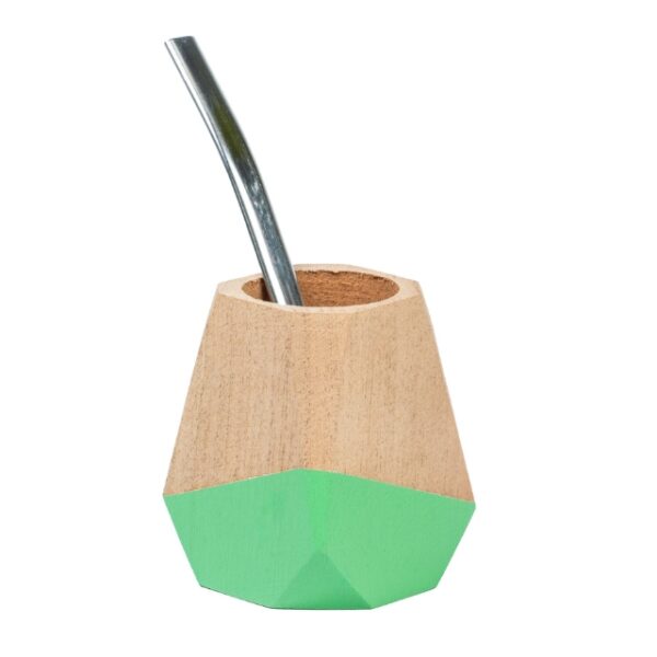 Mate geométrico pintado con bombilla - Imagen 4