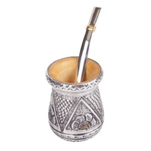 Mate aluminio alto vaso con bombilla