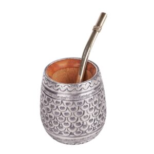 Mate aluminio mediano barril con bombilla