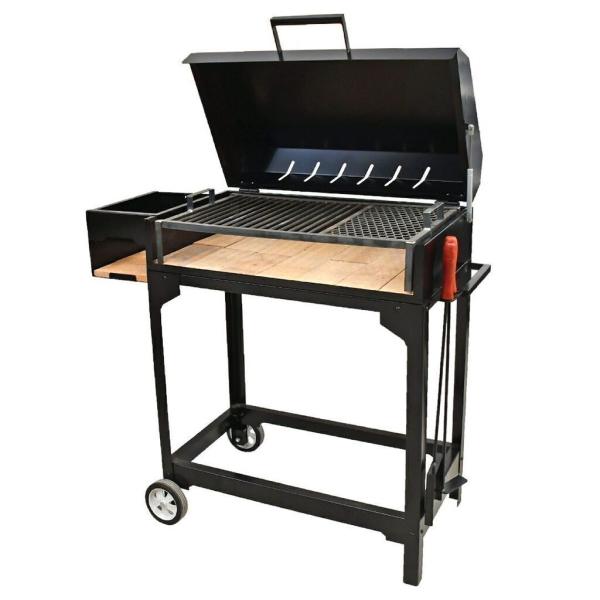 Barbacoa Parrillero rodante con tapa sin madera